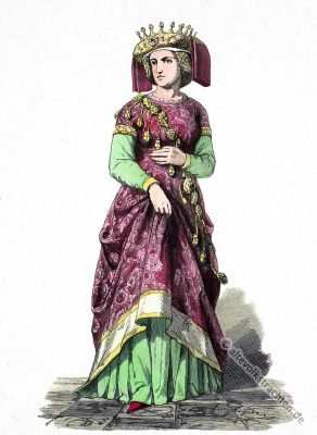 Schellentracht, Mittelalter, Kleidung, Cotte, Kostüm, Gotik, Burgund, Hoftracht, Modegeschichte 