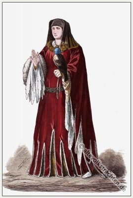 Burgund, Fürstin, Kostümgeschichte, Mittelalter, Kostüm, Mode