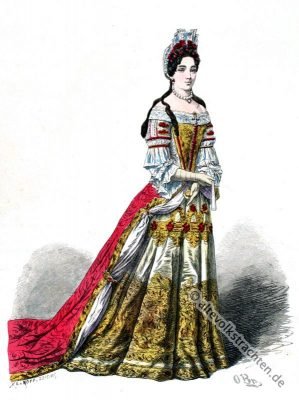 Edeldame, Barock, Kostüm, Frankreich, Louis XIV
