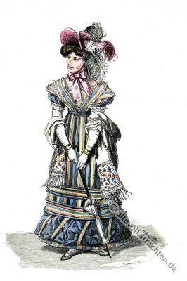 Frankreich 18. Jahrhundert Kostümgeschichte. Empire Mode Strassenkostüm.