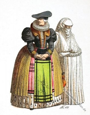 Kostümgeschichte. Deutschen Volkstrachten im 16. Jahrhundert.
