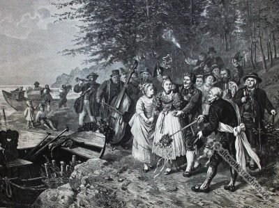 Hochzeitszug, Trachten, Dirndl, Oberbayern, Hochzeitstracht