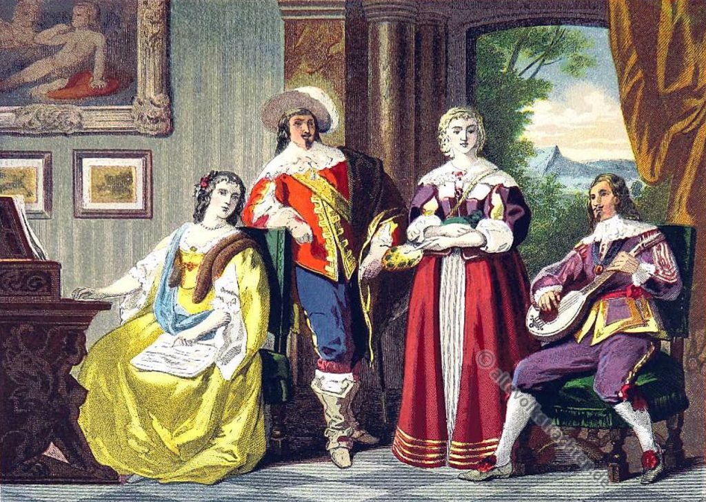 England Stuart Kostüme. Mode des 17. Jahrhunderts König, Karl, II, Modegeschichte, Stuart, Kostüme, Barock, England, Aristokratie,