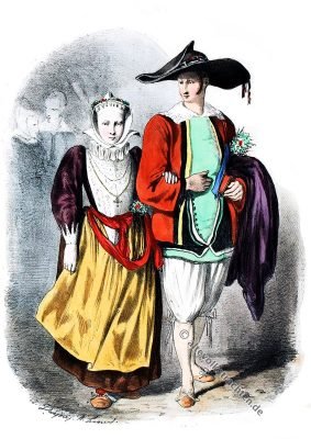 Bretagne, Batz-sur-Mer, Brautkleid, Trachten, Historische Kleidung, Modegeschichte, Kostümgeschichte