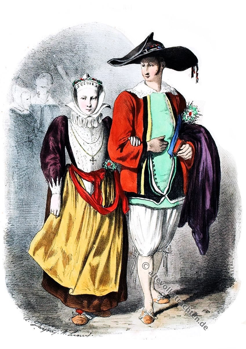 Bretagne, Batz-sur-Mer, Brautkleid, Trachten, Historische Kleidung, Modegeschichte, Kostümgeschichte