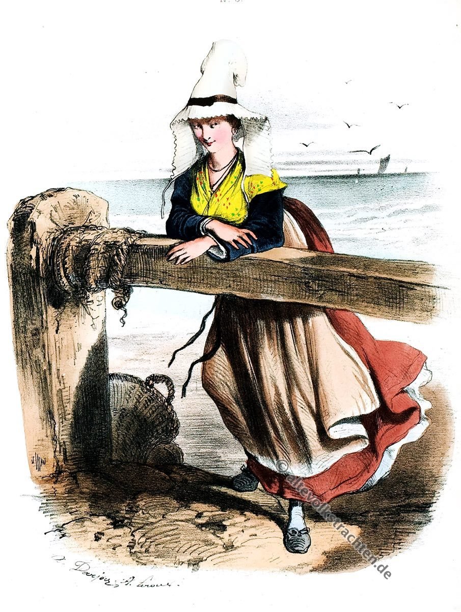 Belle-Isle en Mer, Tracht, Trachten, Bretagne, Frankreich, Historische Kleidung, Modegeschichte, Kostümgeschichte,