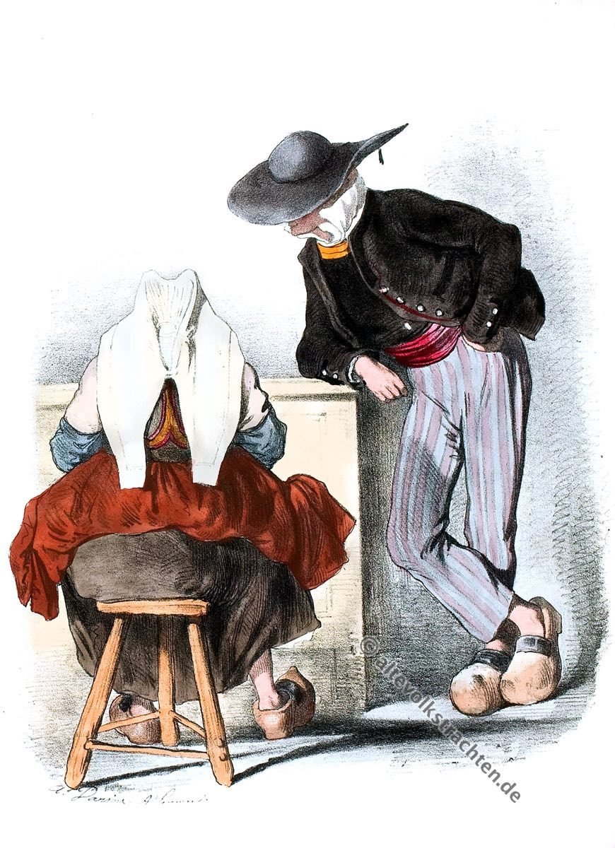 Auray, Bretagne, Trachten, Kostüme, Historische Kleidung, Kostümgeschichte, Modegeschichte,