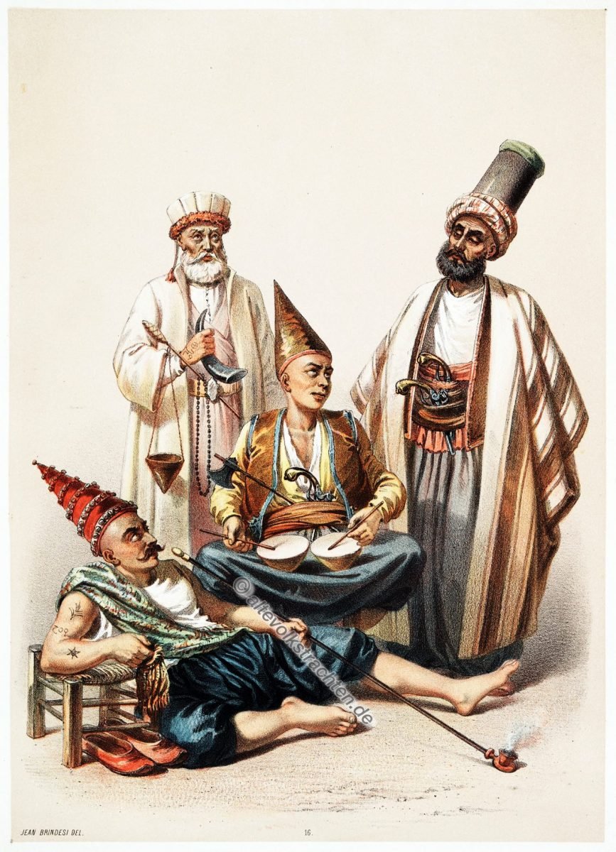 Derviche, Seirdin-Ustasi, Soitari, Deli Bachi, Elbicei Atika, Illustrator, Jean Brindesi, Graveur, Jules Mea, Constantinople, Konstantinopel, Kostüme, Kostümgeschichte