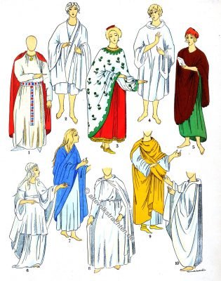 Mäntel, Druidenkostüm, Druide, Tunika, Childebert, Merowinger, Gallien, Modegeschichte, 