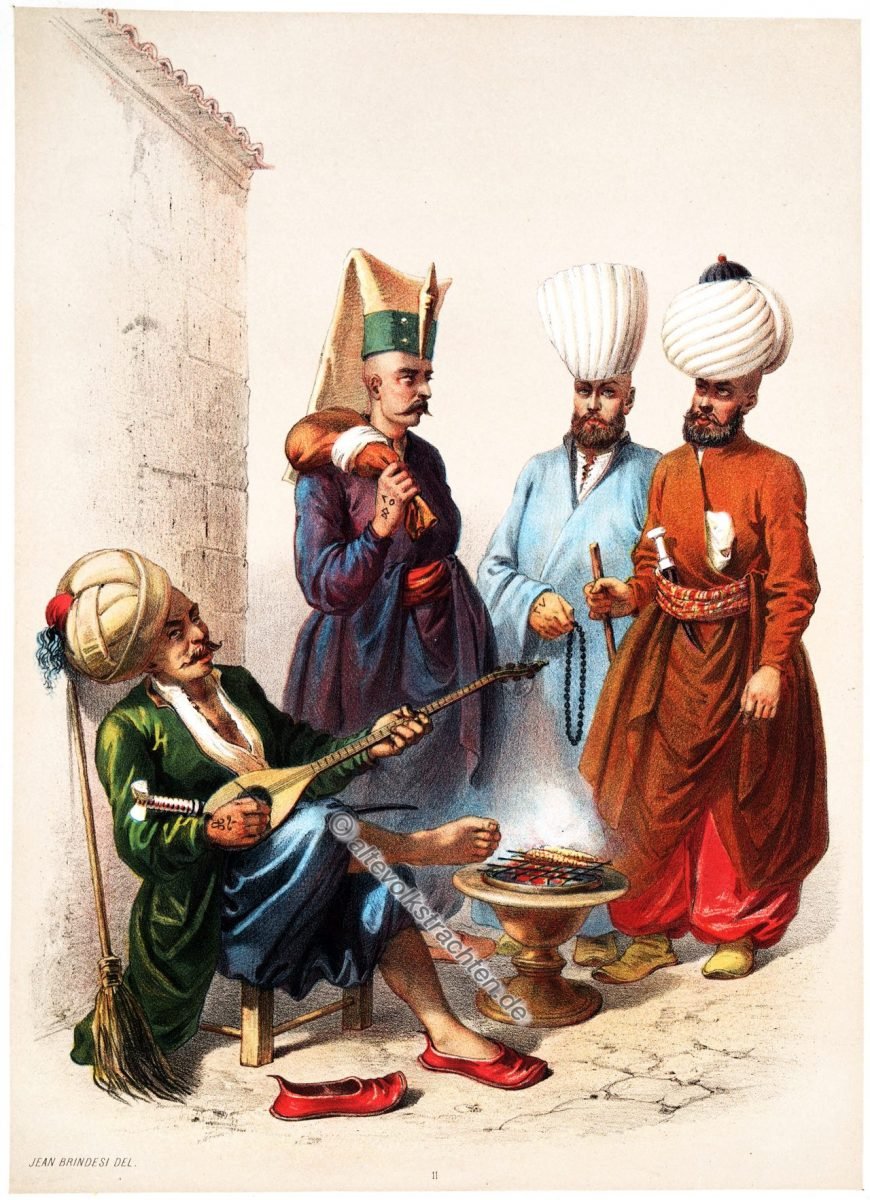 Elbicei Atika, Illustrator, Jean Brindesi, Graveur, Jules Mea, Constantinople, Konstantinopel, Kostüme, Kostümgeschichte, Koulouk Neferi, Ketzeli, Oda Baschi, Koulouk Bariaktari