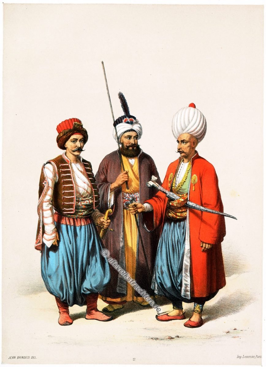 Tschohadar, Divan Tschaousch, Iassaktji, Elbicei Atika, Illustrator, Jean Brindesi, Graveur, Jules Mea, Constantinople, Konstantinopel, Kostüme, Kostümgeschichte
