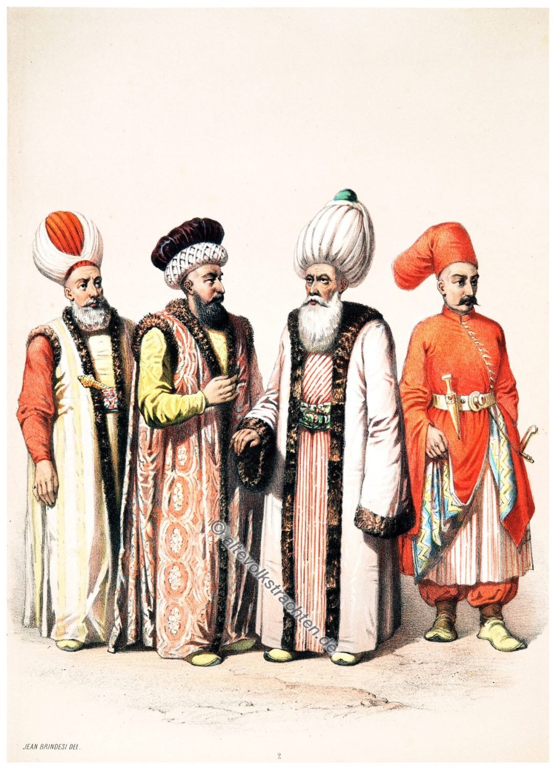 Yenitcheri Acasi, Reis-Efendi, Cheikh-Ul-Islam, Tchaouch Bachi Chatir, Elbicei Atika, Illustrator, Jean Brindesi, Graveur, Jules Mea, Constantinople, Konstantinopel, Kostüme, Kostümgeschichte