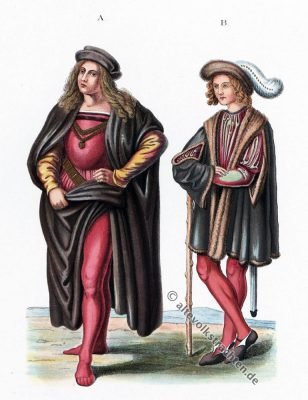 Männertrachten, 15. Jahrhundert, Italien, Renaissance, Hefner-Alteneck