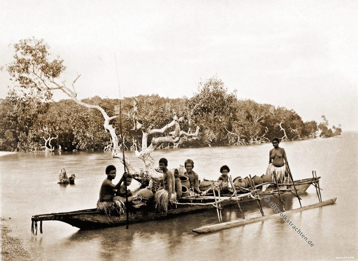 Native, dress, Tupuselei, Papuasia, Papua New Guinea, J. W. Lindt