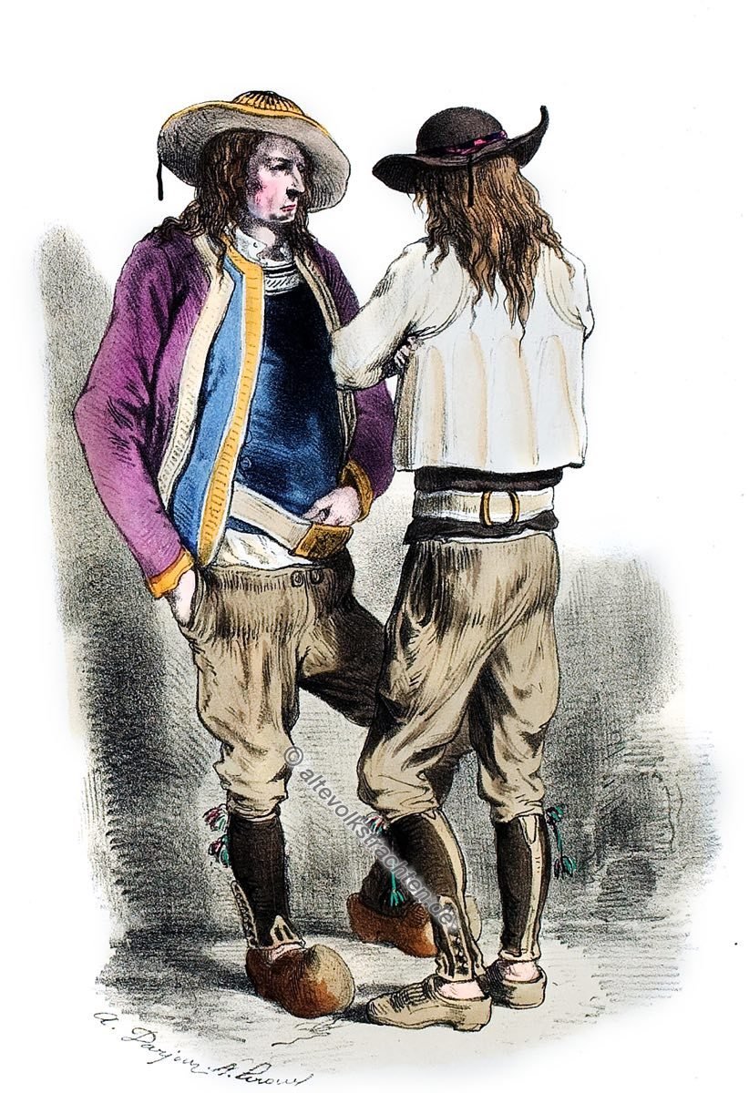 Trachten, Faouët, Bretagne, Alexandre Leroux, Alfred Darjou, Kostüm,Historische Tracht, Frankreich