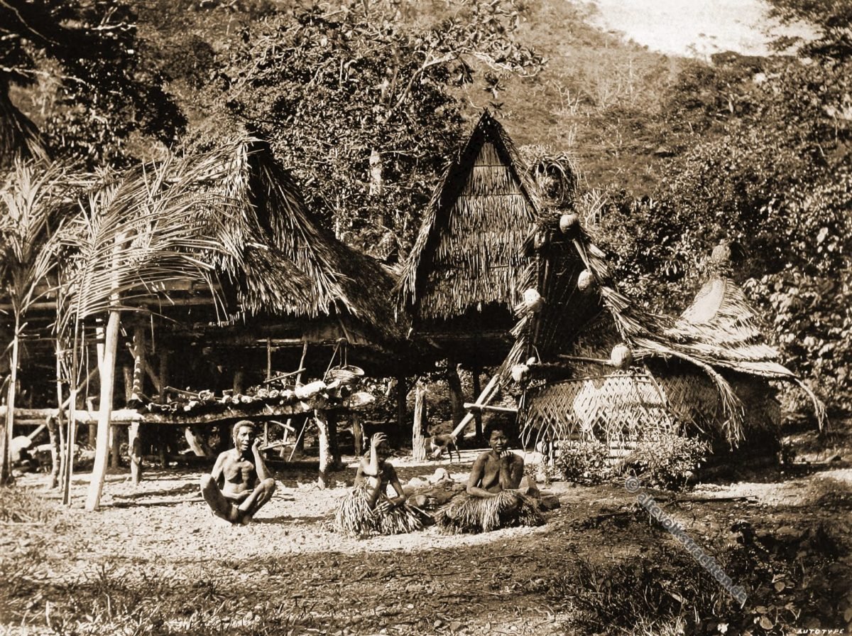 Magiri Village, Bertha Lagoon, South Cape, Papuasia, Papua New Guinea, J. W. Lindt