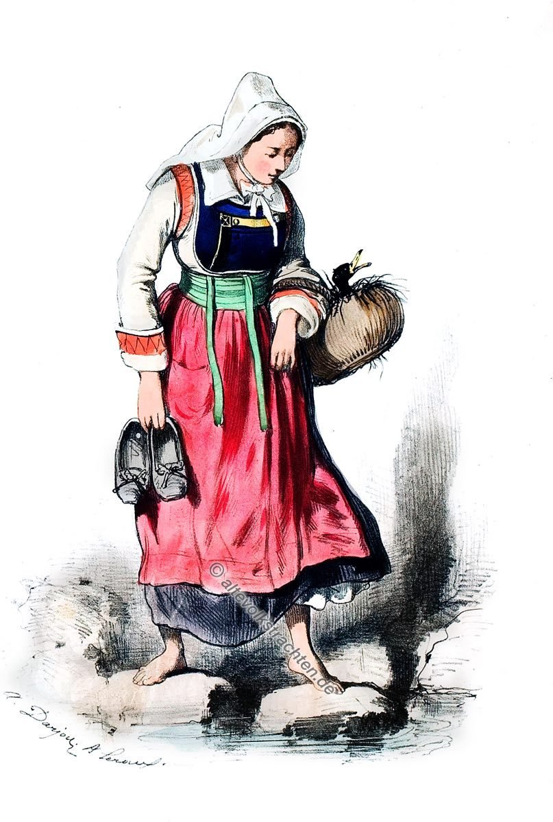 Tracht, Pluméliau, Pontivy, Morbihan, historische, Trachten, Bretagne, Frankreich