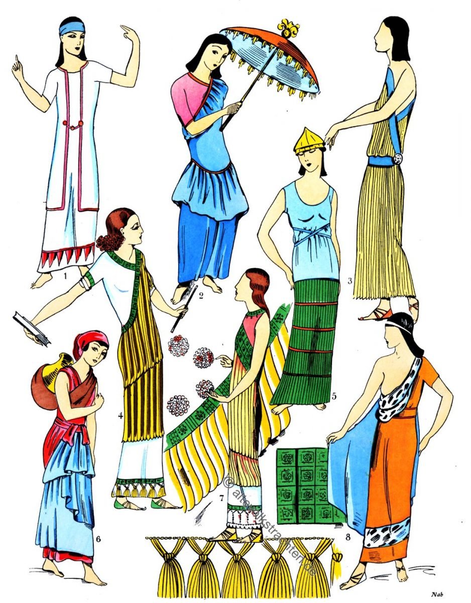 Assyrien, Mesopotamien, Kostüme, Röcke, Rockformen, Trachten, Antike, Kostümgeschichte, Paul Louis de Giafferri
