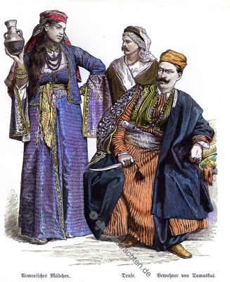 Druse, Damaskus, Trachten, Kostüme, Münchener Bilderbogen, Kostümgeschichte,