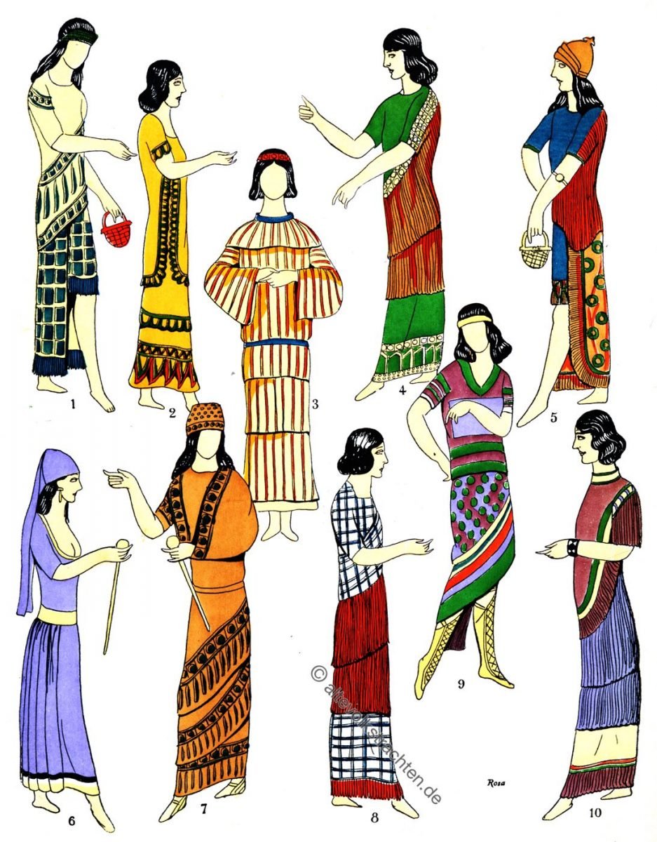 Assyrien, Mesopotamien, Kleider, Mode, Kleidung, Trachten, Kostümgeschichte