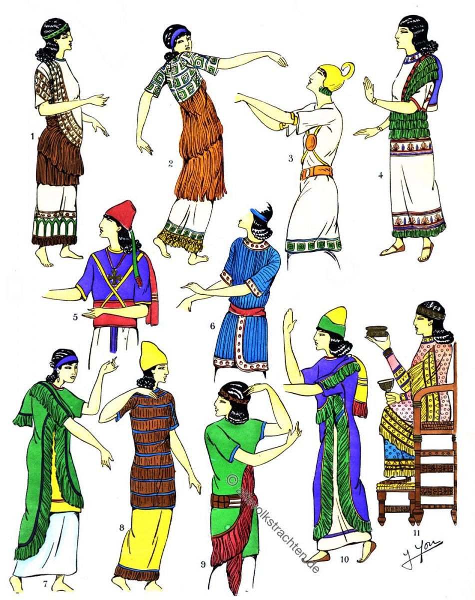 Assyrien, Mesopotamien, Blusen, Garnituren, Kleidung, Trachten, Antike,
