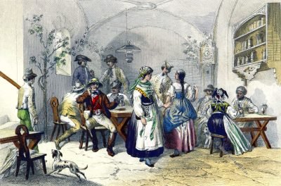 Trachten, München, Wirtshaus, Einrichtung, Historisch, Kostüme, Wirtshausscene, Xavier Marmier