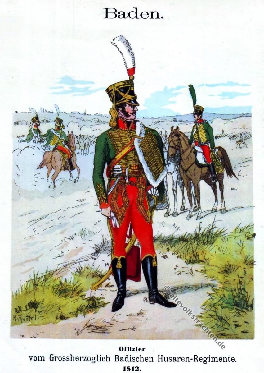 Uniform, Husaren-Regiment, Husar, Baden, Offizier, Knötel, Uniformkunde