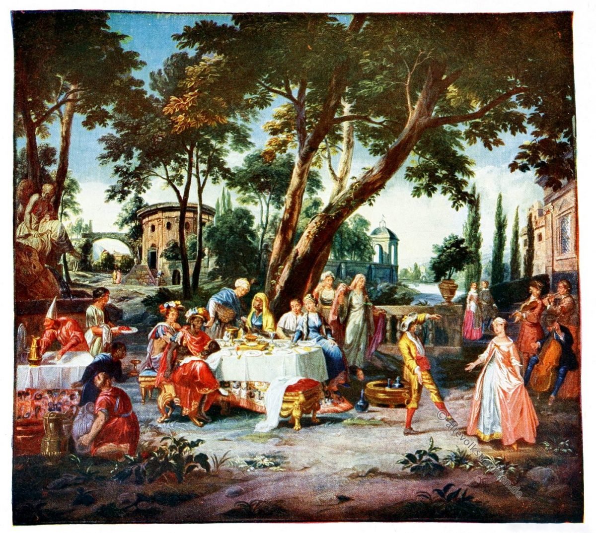 Gobelin, Rokoko, Barock, Gastmahl, Mohrenfürsten, Kunsthistorie, Gobelinsammlung, Gobelins, 18. Jahrhundert,