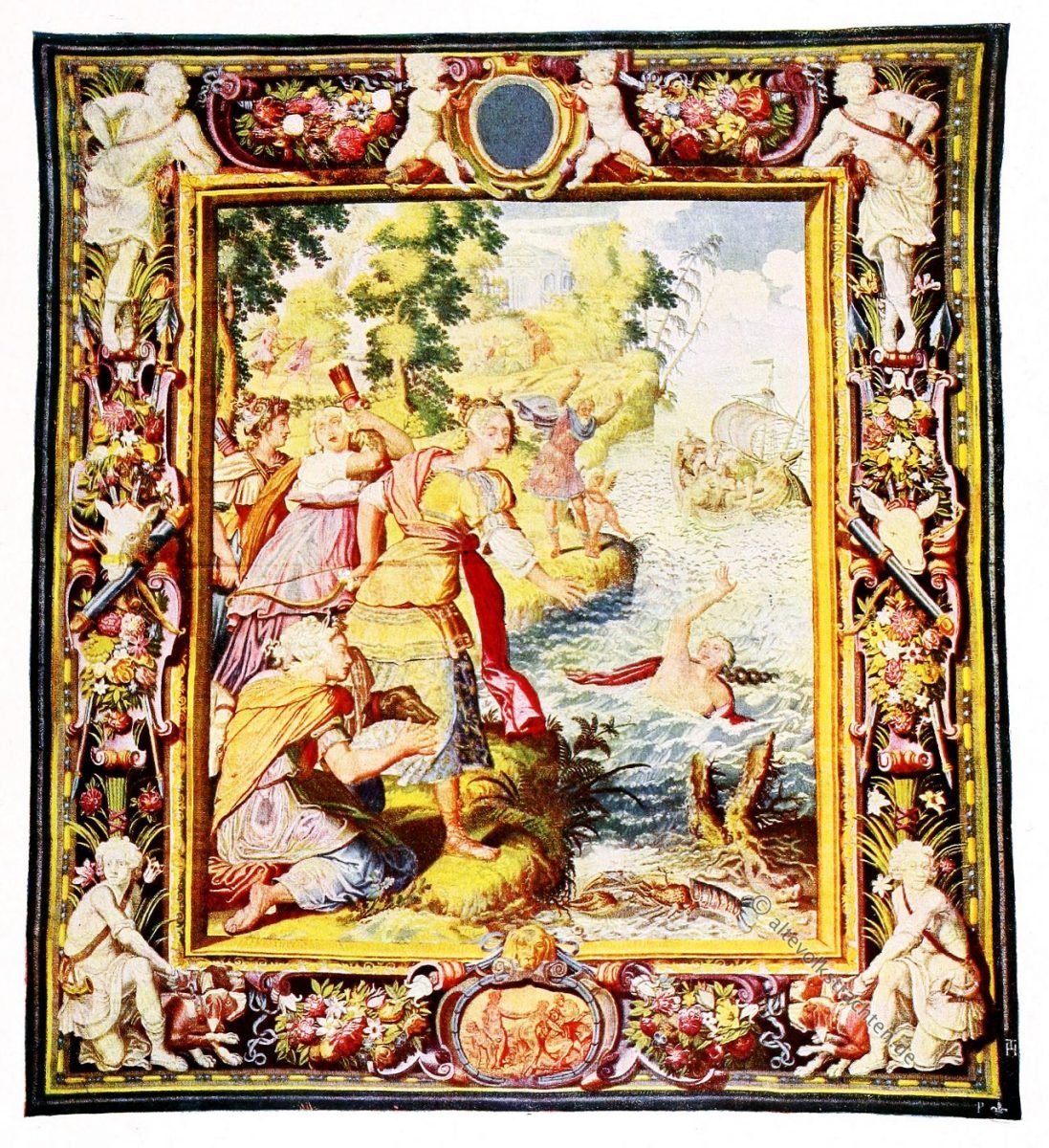Gobelin, Barock, Minos, Britomartis, Nymphe, Kunsthistorie, Gobelinsammlung, 17. Jahrhundert