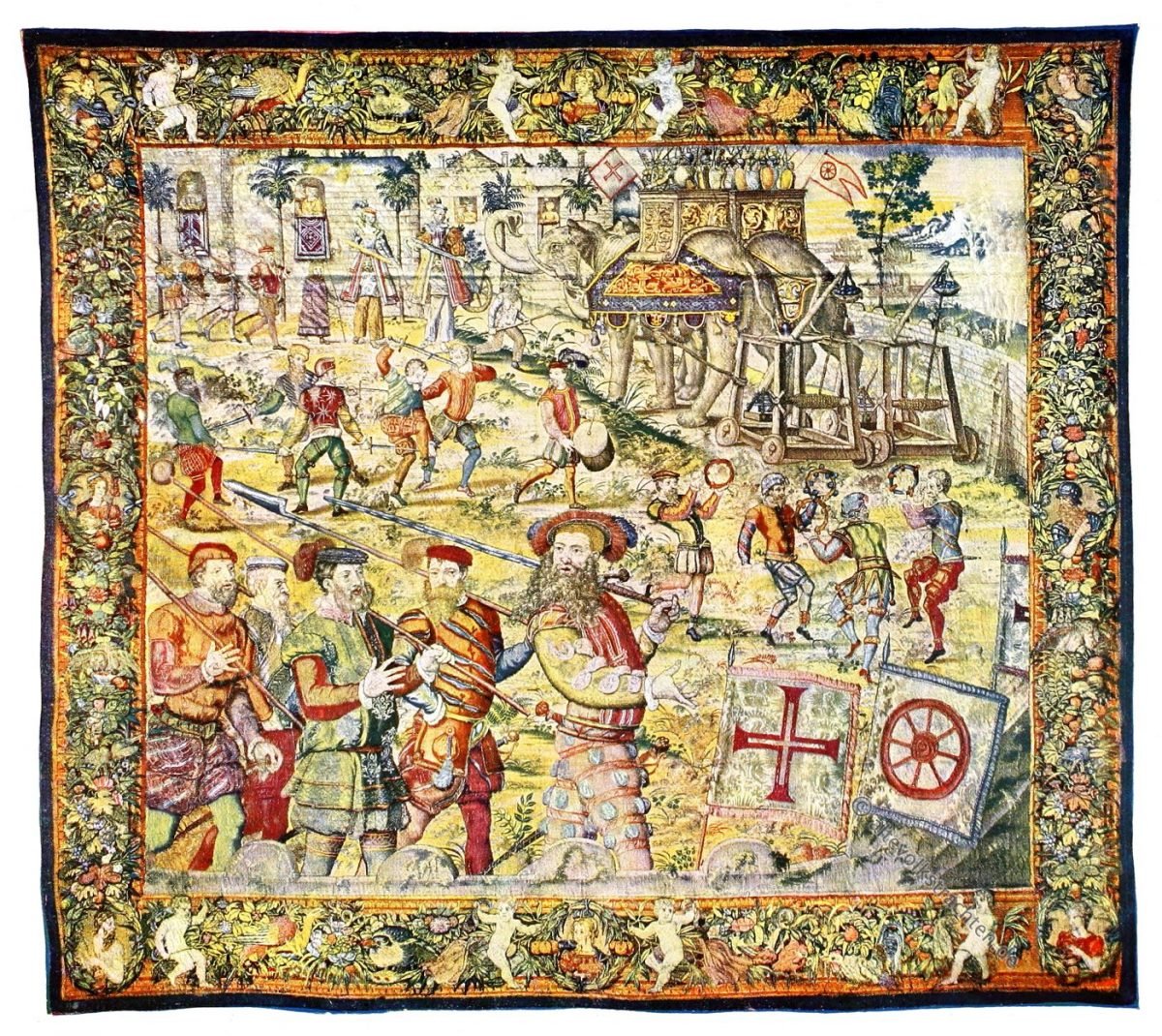 Gobelin, Renaissance, Triumphzug, Joao de Castro, Goa, Kunsthistorie, Gobelinsammlung, Brüssel, 16. Jahrhundert, Wien