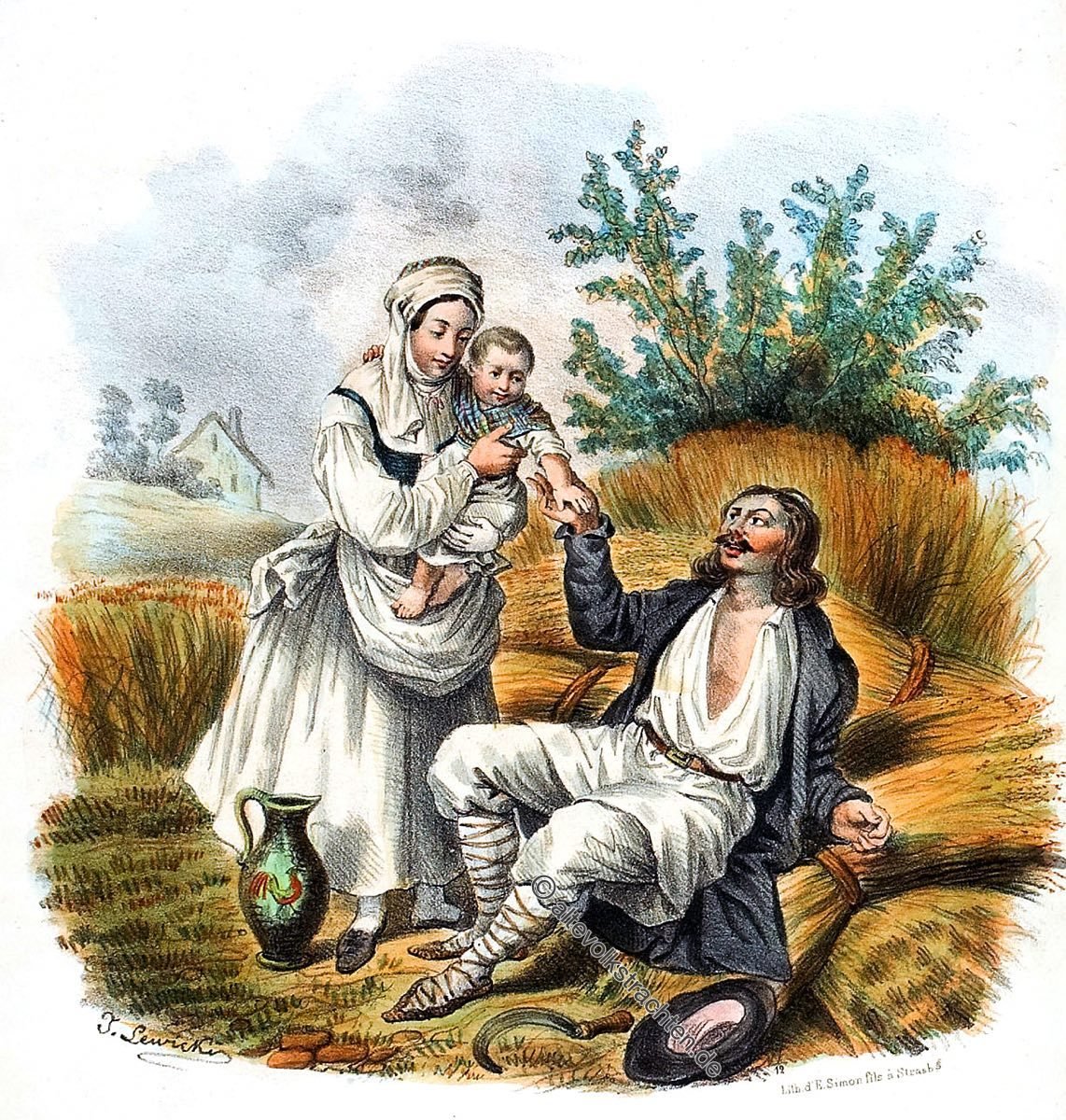 Historische Trachten aus Polen, Weißrußland Trachten, Grodna, Hrodna, Polen, Weißrussland, Landleute