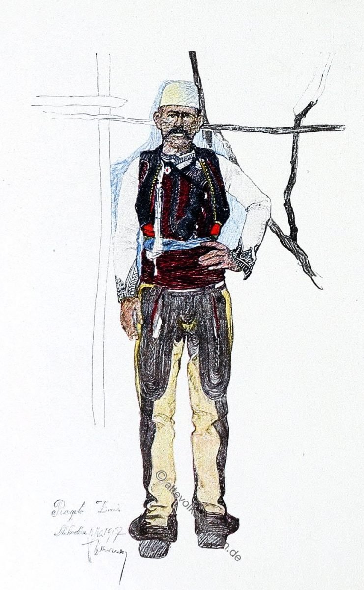 Skutari, Shkodra, Tracht, Volkstracht, Albanien, Volkskunst, Balkan, Arthur Haberlandt