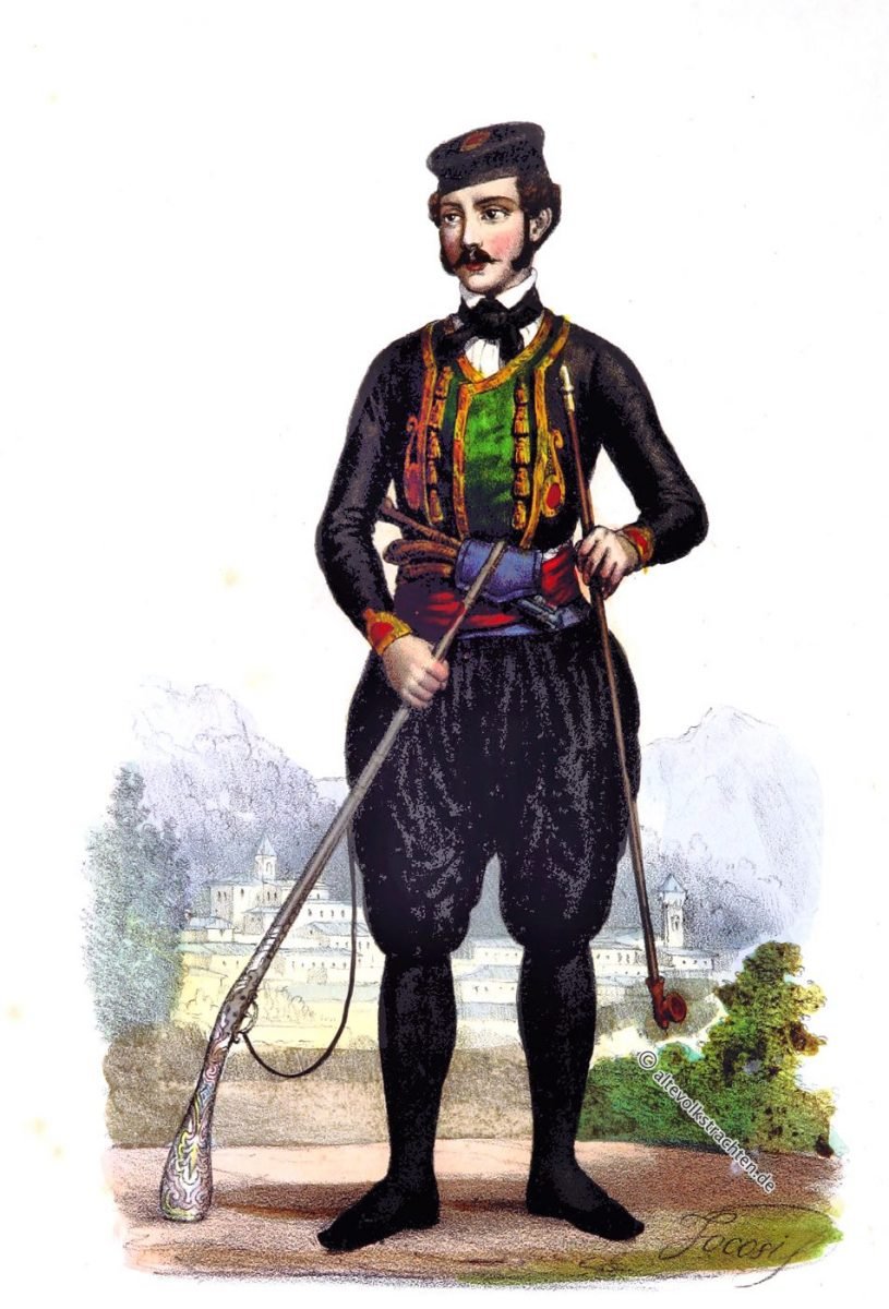 Dobrota, Trachten, Costumes, Montenegro, Dobroèanin, Dalmazia, Francesco Carrara, costumi nazionali