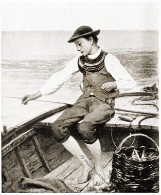 Fischerjunge, Volkstracht, Kostüm, Tracht, Bretagne, Brittany, Trachten, Sabine Baring-Gould,