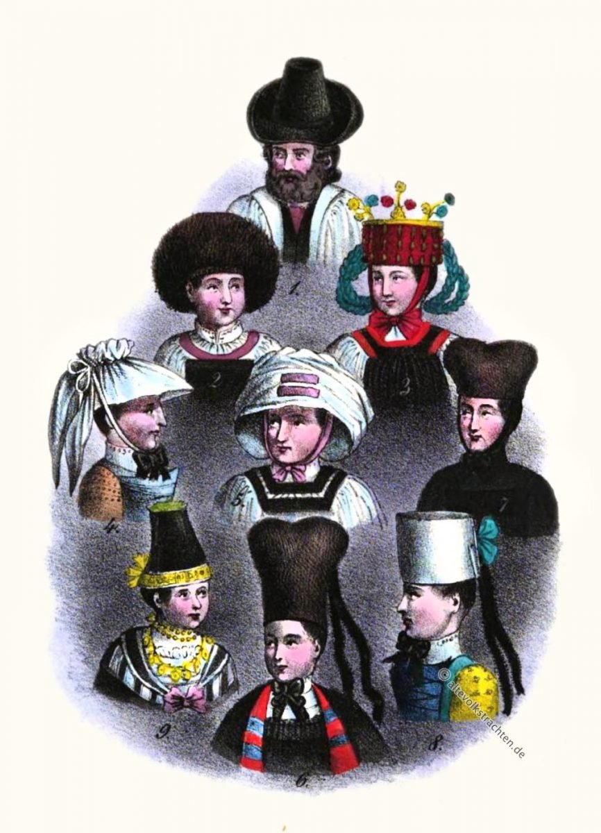 Hormtjungfern, Altenburg, Sachsen-Altenburg, Thüringen, Trachten, Kopfschürze, Bauerntrachten, Bartelchen, Wenden