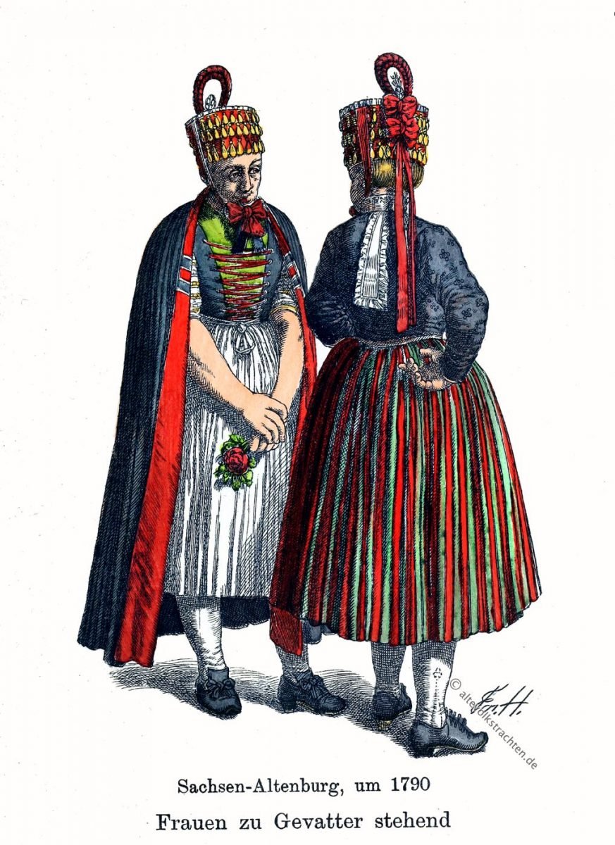 Hormtjungfern, Gevatter, Bauer, Sachsen-Altenburg, Thüringen, Trachten, Kostüme, Friedrich Hottenroth