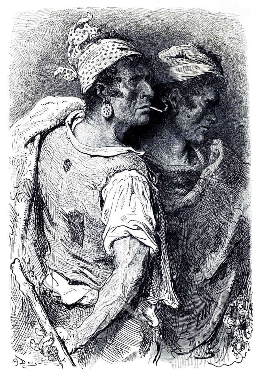 Gustave Doré, Espagne, Bauerntrachten, Carcaixent, Carcagente, Trachten, Spanien,