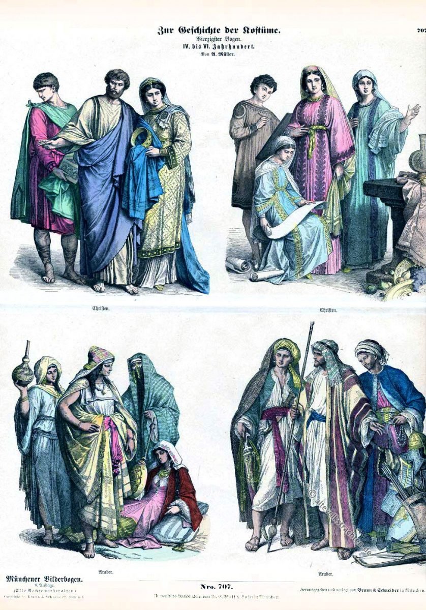 Christen, Araber, Kostüme, Kleidung, Münchener Bilderbogen, Mittelalter