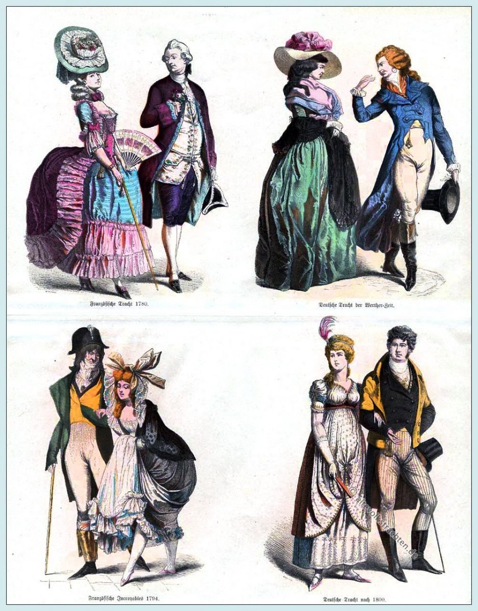 Münchener Bilderbogen, Kleidung, Mode, Trachten, Werther, Incroyables, Frankreich, Empire, Regency,