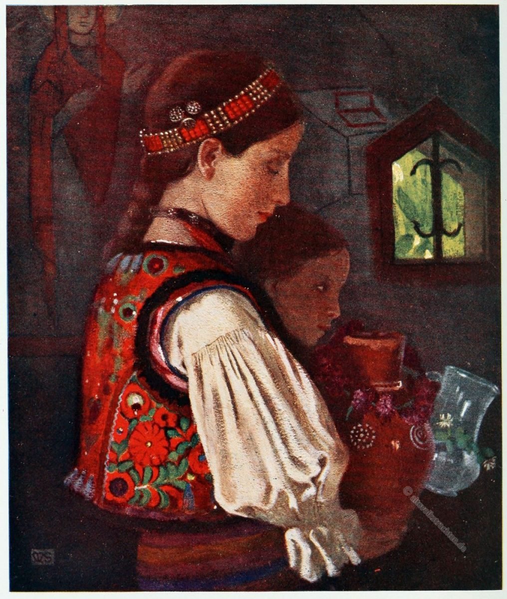 Marianne Stokes, Brauch, Trachten, Deseşti, Maramures, Rumänien,