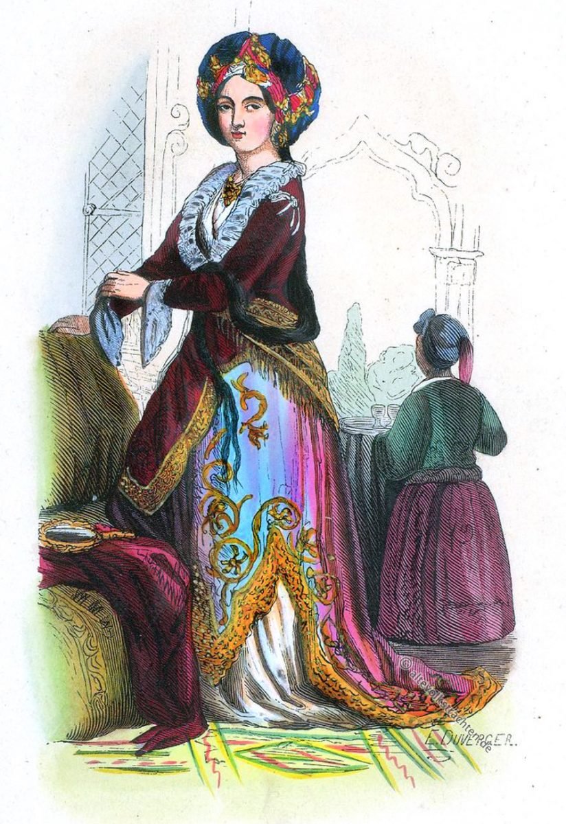Kleidermode, Osmanisches Reich, Dame, Türkei, Turque, August Wahlen, Kostümgeschichte, Orient,