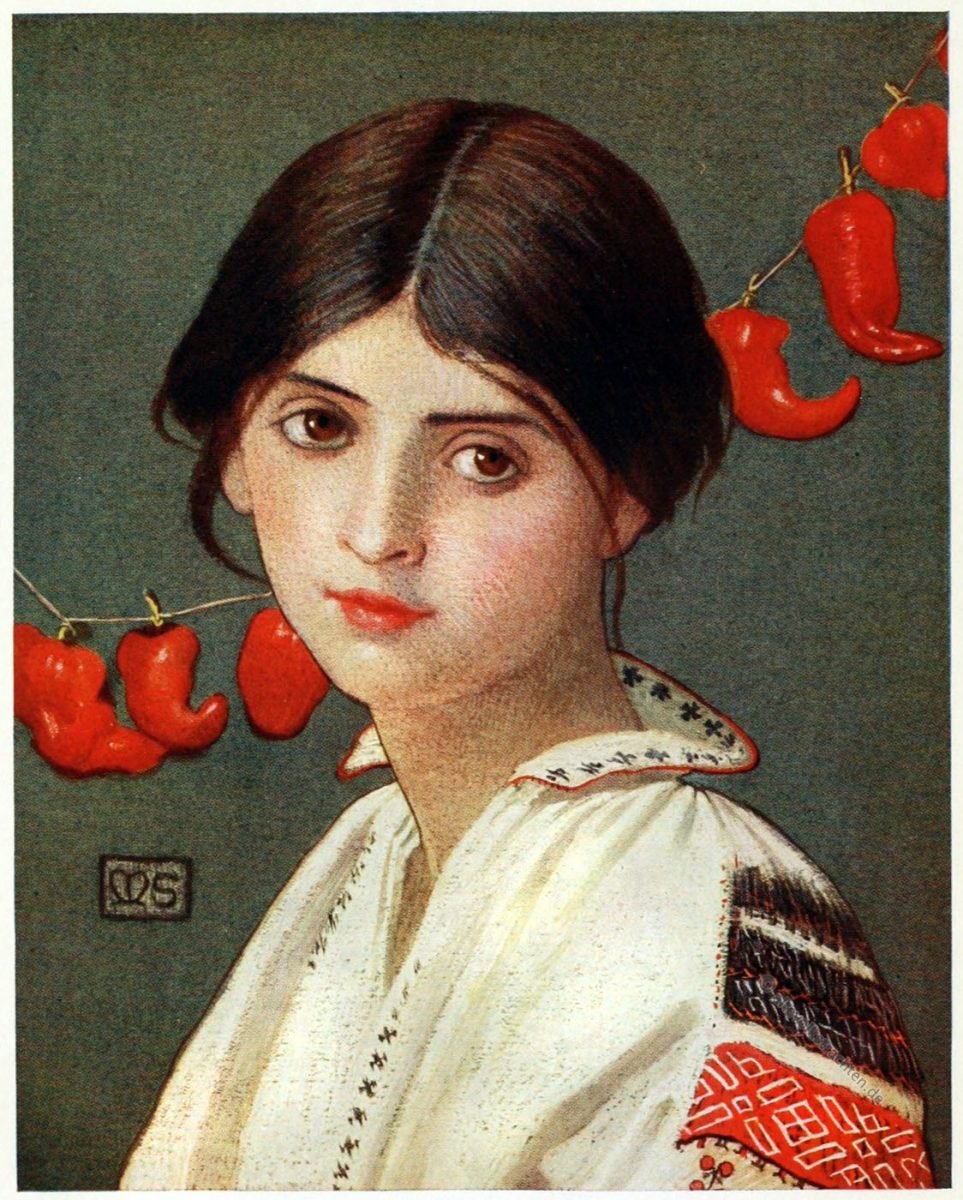 Marianne Stokes, Tracht, Rumänien, Romania, national costume,