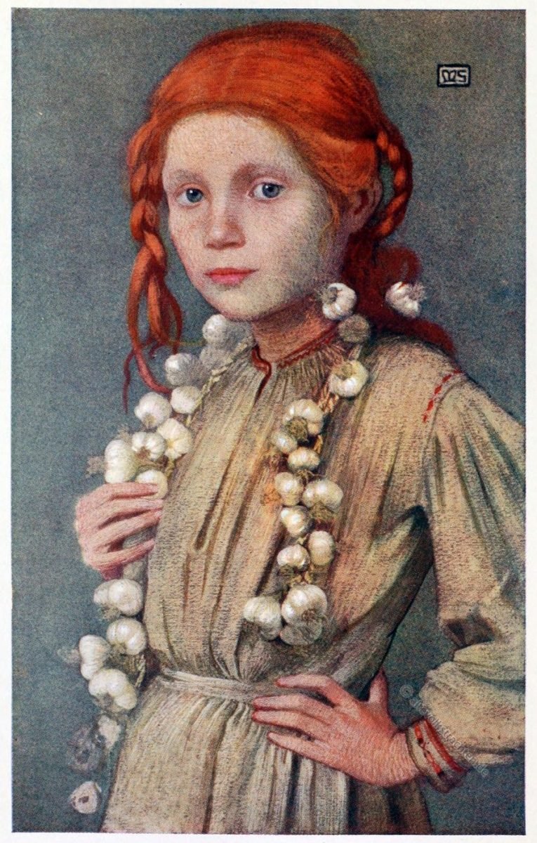 Marianne Stokes, Tracht, Marktfrau, Kalocsa, Banffy-Hunyad, Romania, Siebenbürgen, Market girl, costume