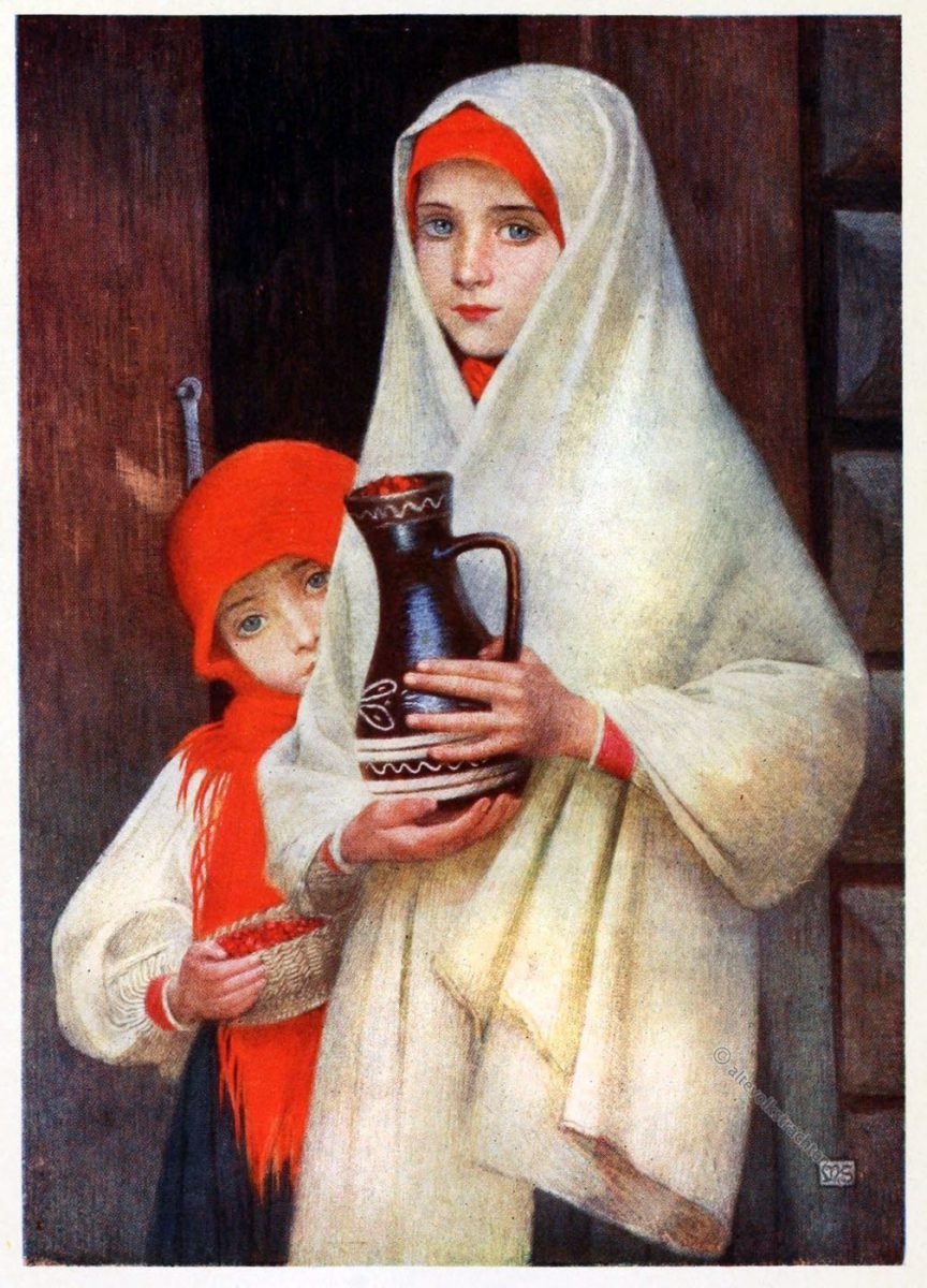 Marianne Stokes, Zagreb, Agram, Croatia, Costume, Trachten, Walderdbeeren,