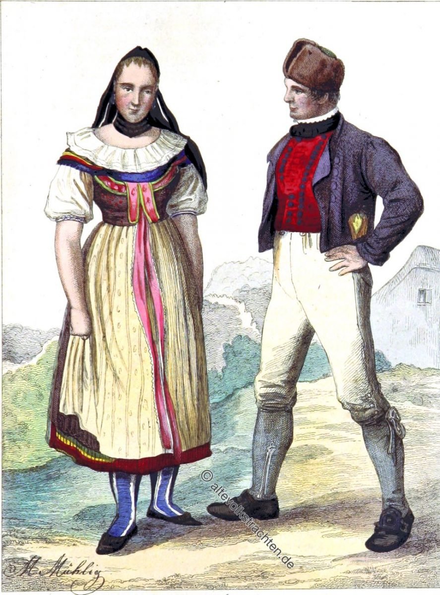 Trachten, Bauerntrachten, Bauersleute, Herzogtum, Braunschweig.