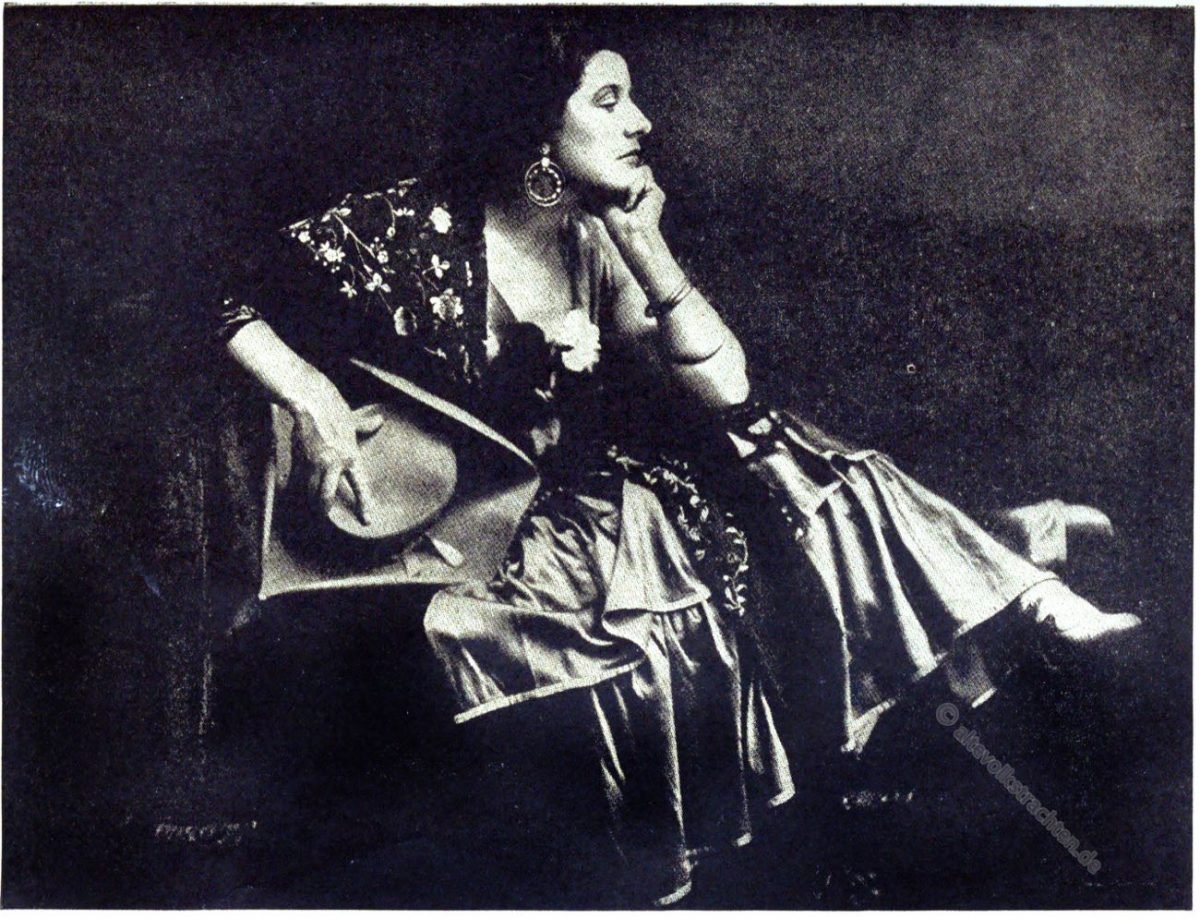 Geraldine Farrar als Carmen. Geraldine Farrar, Carmen, opera, costume, stage costumes