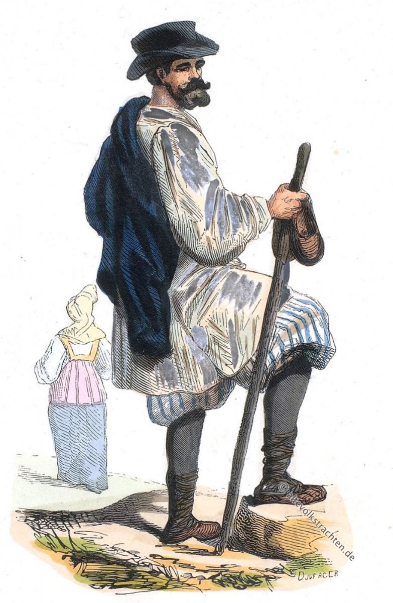 Moskau, Einwohner, Tracht, Kostüm, Auguste Wahlen, Russland