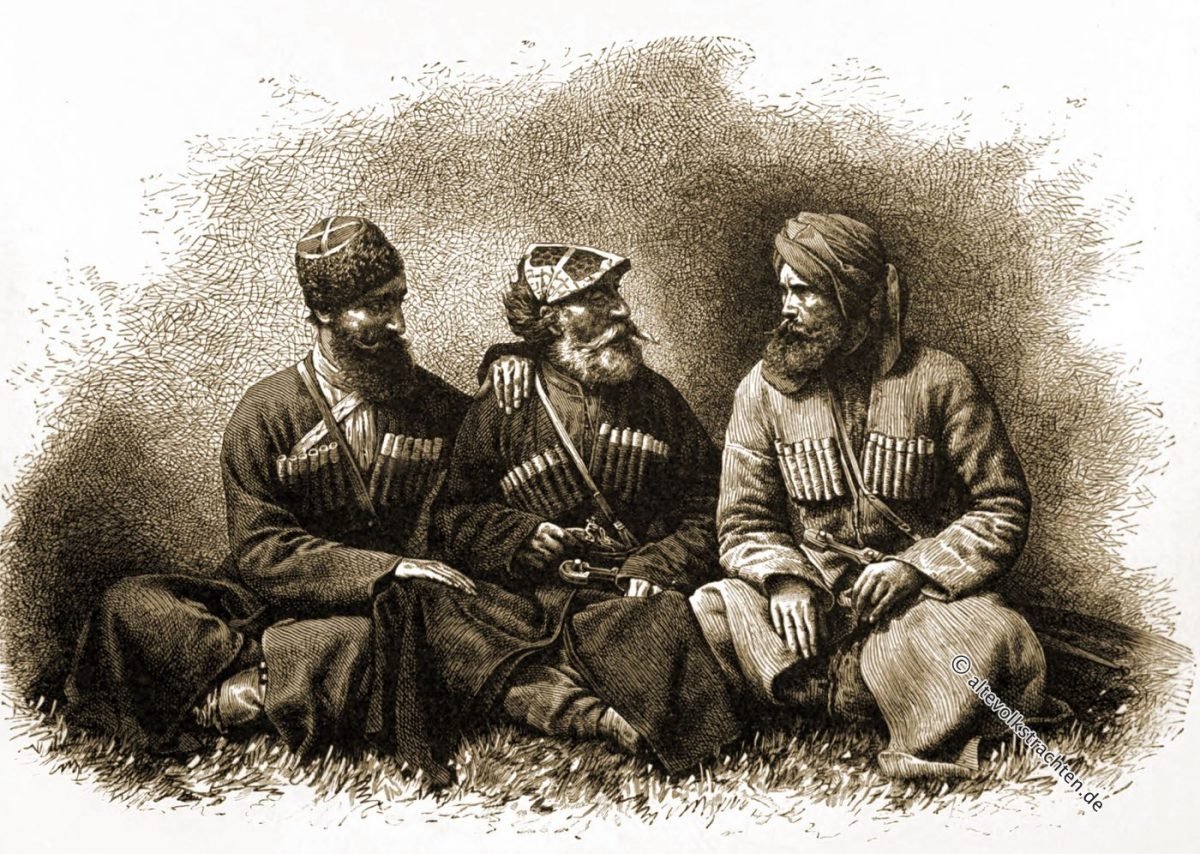 Kleidung, Trachen, Mingrelien, Georgien, Elisée Reclus Asien