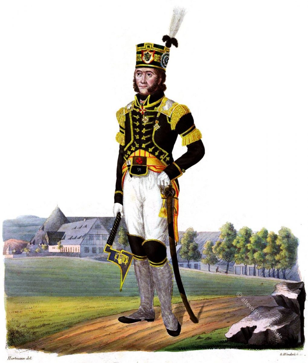 Sächsischer Oberberghauptmann in Galauniform. Churprinz Friedrich August Erbstollen bei Freiberg.