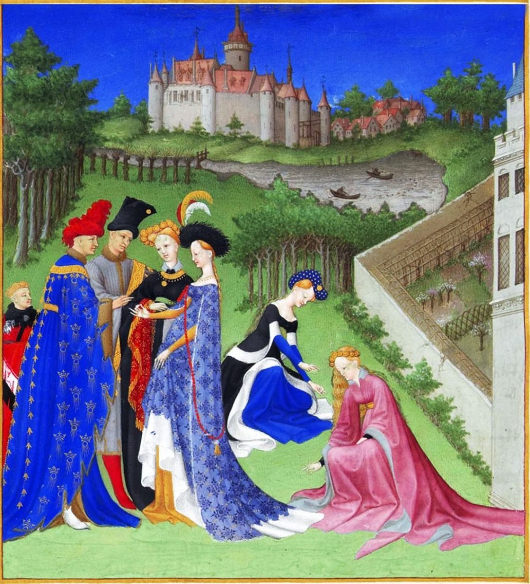 Stundenbuch, Herzog, Houppelande, Tappert, Gewandung, Mittelalter, Gotik, Kostüme,